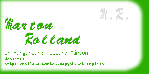 marton rolland business card